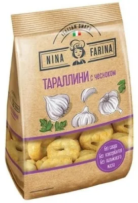 Тараллини Nina Farina c  чесноком 180 г