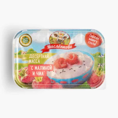 Десертная масса Масленково с малиной и чиа 20%, 350 г