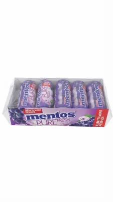 Жевательная резинка Mentos Pure Fresh Виноград, блок 10 штук, 300 г