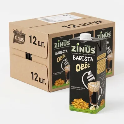 Молоко овсяное "Vegan Zinus Barista" коробка, 12шт