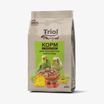 Корм Triol Original с фруктами для волнистых попугаев, 450 г