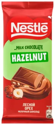 Nestlé Лесной орех шоколадная плитка молочный 75 г