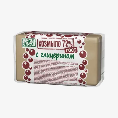 Мыло Весна хозяйственное с глицерином 72% 140 г