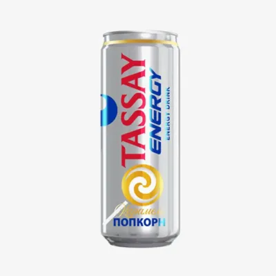 Напиток Tassay energy энергетический, попкорн и карамель 450 мл