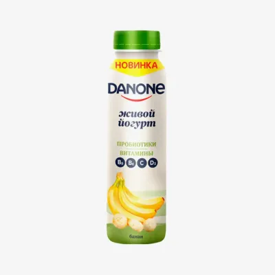 Йогурт Danone питьевой со вкусом банана, 270 мл