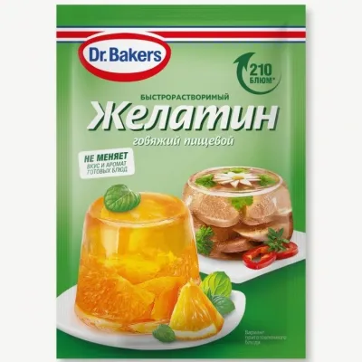 Желатин быстрорастворимый из говядины пищевой Dr.Bakers, 20 г