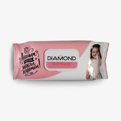 Салфетки Flovell care premium diamond влажные, с ароматом, 54 шт