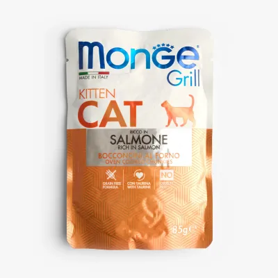 Корм Monge cat grill влажный для котят с лососем, 85 г