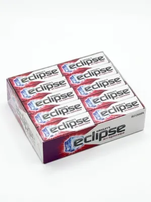 Жевательная резинка Eclipse «Ледяная вишня» без сахара со вкусом вишни и ментола (блок 30 пачек х 13,6 г / 408 г)