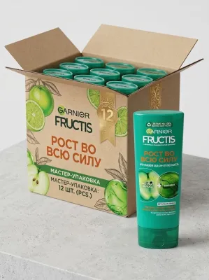 Бальзам Garnier Fructis 387 мл «Рост во всю силу» — оптовая упаковка 12 шт