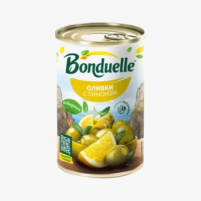Оливки Bonduelle Мансанилья с лимоном, 314 мл