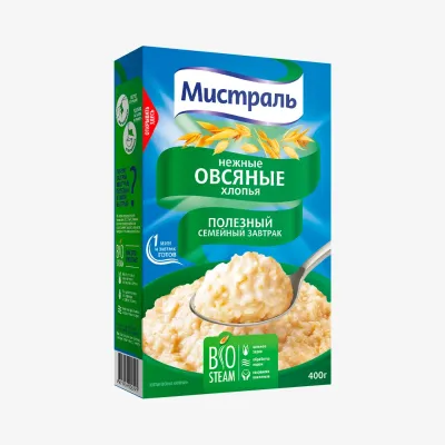 Хлопья Мистраль овсяные нежные 400 г