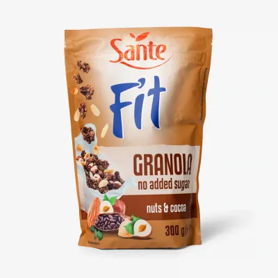 Гранола Sante Fit с какао и орехами без добавления сахара, 300 г