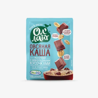 Каша Ол Лайт овсяная молочная с шоколадными кусочками 40 г