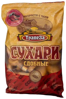 Сухари Трапеза сдобные с орехами 350 г