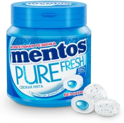 Жевательная резинка Mentos Pure Fresh свежая мята с экстрактом зеленого чая 100 г