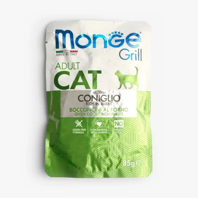 Корм Monge cat grill влажный с кроликом для взрослых кошек, 85 г