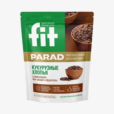 Хлопья Fit Parad кукурузные с шоколадом, 200 г