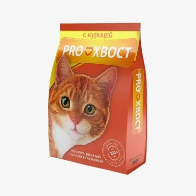 Корм ProХвост сухой для кошек с курицей, 350 г