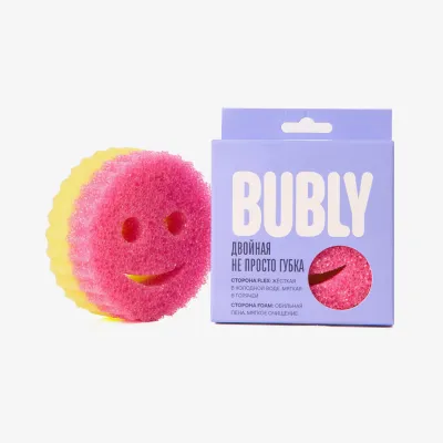 Губка Bubly для посуды, двойная 1 шт