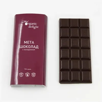 Мета шоколад Organic delight с макадамией, 100 г