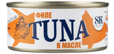 Консервы рыбные SK «TUNA» Филе тунца в масле, 140 г