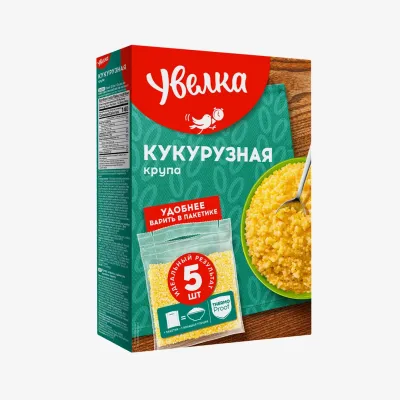 Кукурузная крупа Увелка в пакетиках для варки, 5 × 80 г
