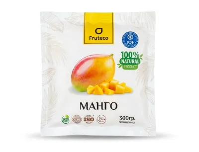 Манго быстрозамороженное кубиками Fruteco, 300 г