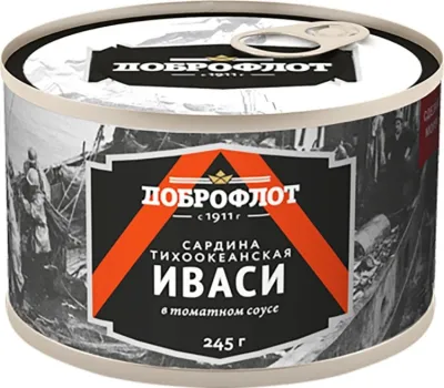 Доброфлот сардина тихоокеанская иваси в томатном соусе 245 г