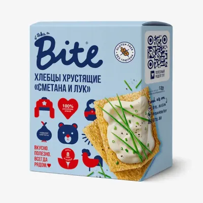 Хлебцы Bite хрустящие кукурузно-рисовые сметана и лук, 100 г
