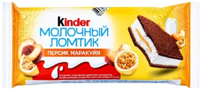 KINDER бисквит молочный ломтик персик-маракуйя 28 г