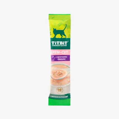 Крем-суп Titbit для кошек с кусочками кролика, 10 г