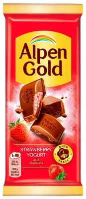 Alpen Gold клубника с йогуртом шоколадная плитка молочный 80 г