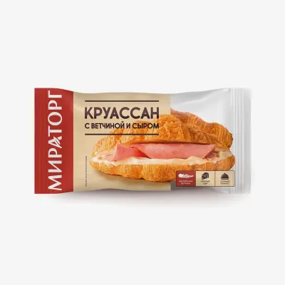 Круассан Мираторг с сыром и ветчиной замороженный, 110 г