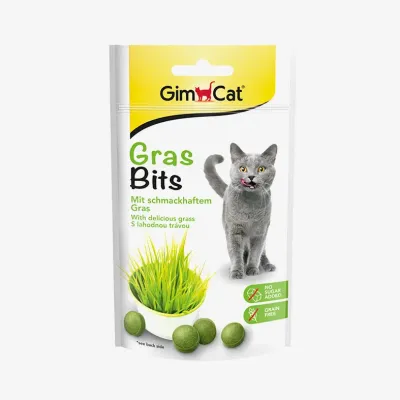 Витаминные шарики Gimborn Gimcat gras-bits для очистки желудка с кошачьей травой, 50 г
