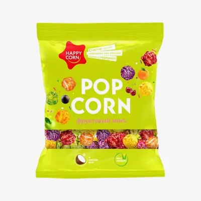 Воздушная кукуруза Happy corn сладкая Фруктовый микс, 70 г