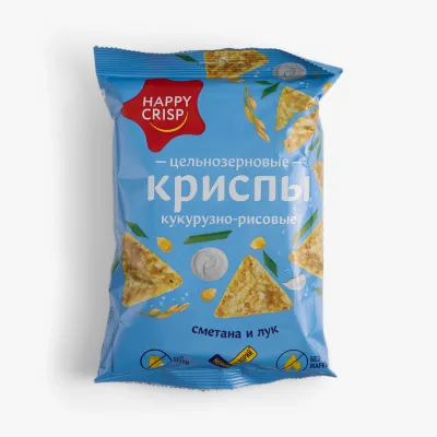 Криспы Happy Crisp цельнозерновые сметана и лук 50 г