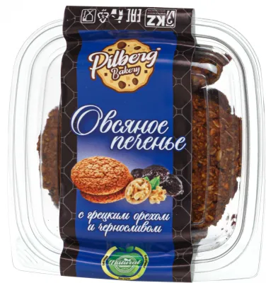 Pilberg Bakery печенье овсяное с грецким орехом и черносливом 8 ШТ