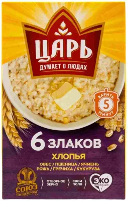 Хлопья Царь 6 злаков, 400 г