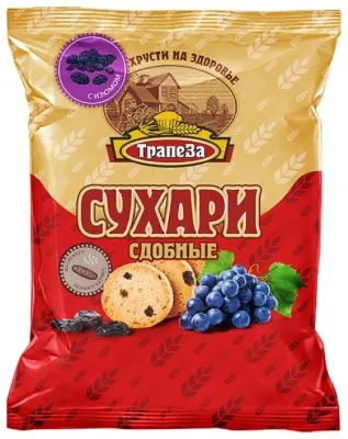 Сухари Трапеза сдобные с изюмом 200 г