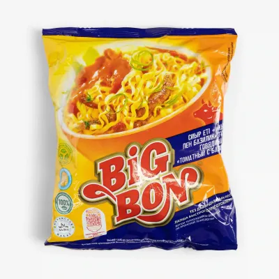 Лапша Big Bon говядина и томатный соус с базиликом 75 г