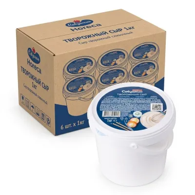 Творожный сыр "Савушкин продукт" 1кг, коробка 6 шт