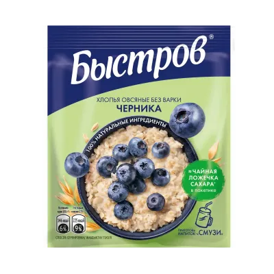 Каша Быстров овсяная с черникой, 40 г