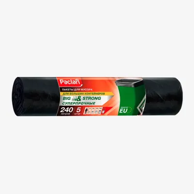 Мешки для мусора Paclan Big & Strong черные, 240 л, 20 шт