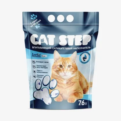 Наполнитель Cat Step Arctic Blue впитывающий силикагелевый, 7.6 л