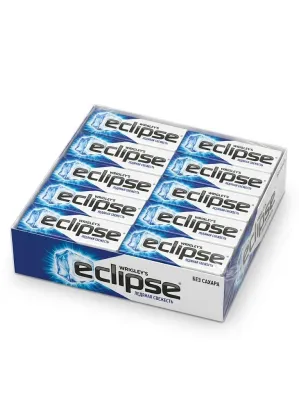 Жевательная резинка Eclipse «Ледяная свежесть» без сахара со вкусом мяты и ментола (блок 30 пачек х 13,6 г / 408 г)   