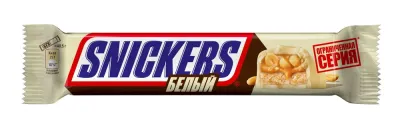 Snickers белый шоколадный батончик белый 81 г