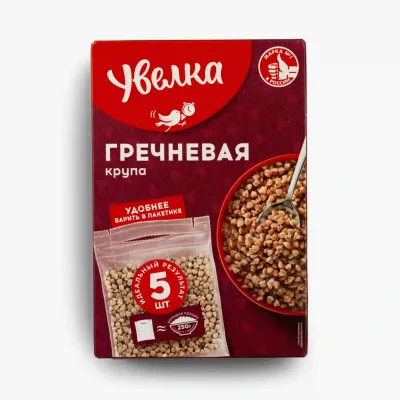 Гречка Увелка экстра для варки 5 пакетиков по 80 г