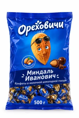 Конфеты в молочной шоколадной глазури «Миндаль Иванович» 500 г