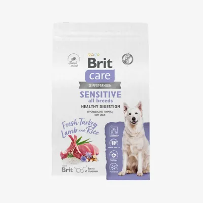 Сухой корм Brit Care с индейкой и ягненком Dog Adult Sensitive Healthy Digestion 3 кг